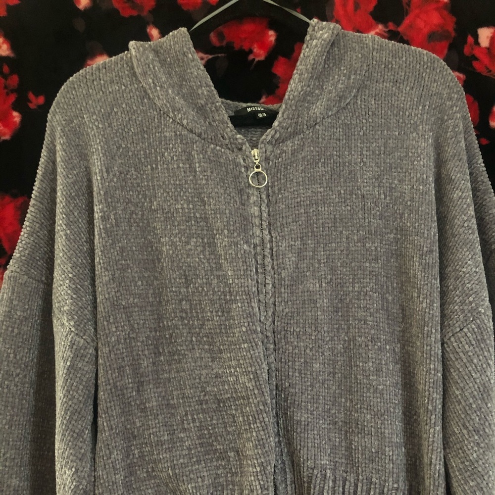 Chenille zip up hoodie